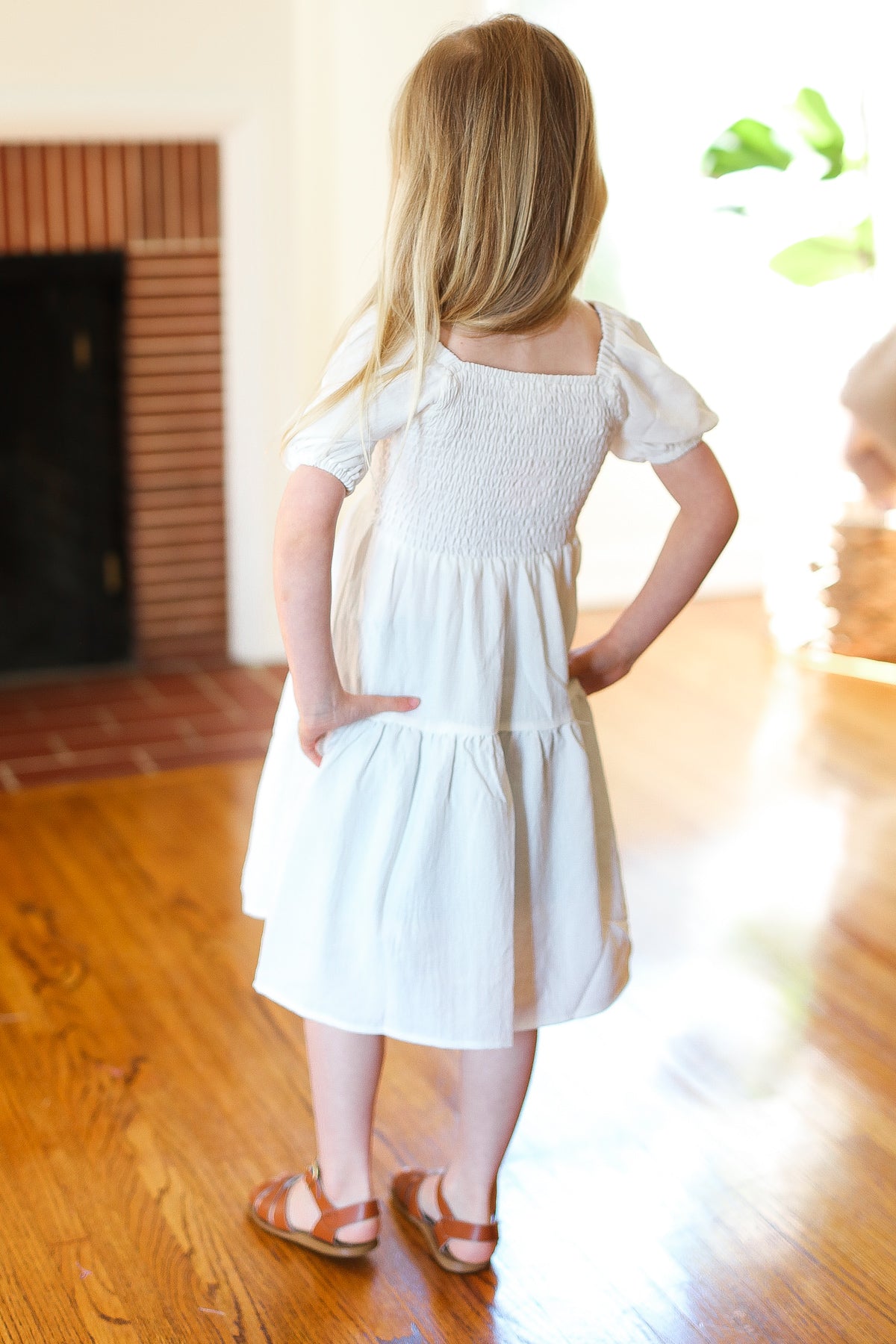 Enchanting Ivory Smocked Bubble Sleeve Tiered Dress