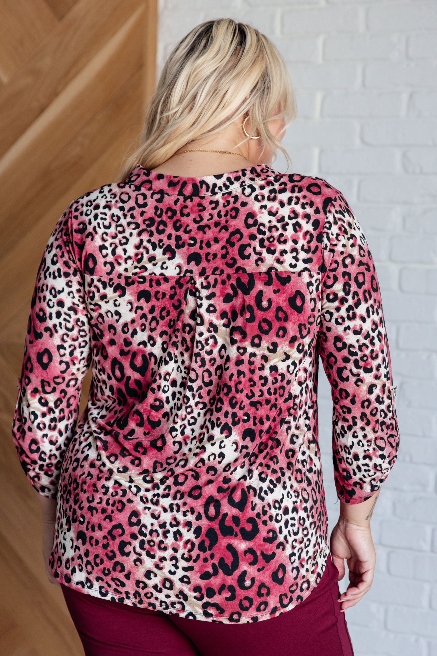 Lizzy Top in Mauve and Taupe Animal Print