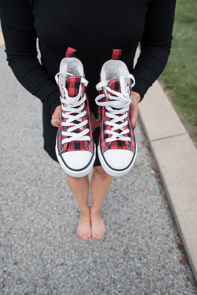 Got the Look Sneakers in Red Plaid