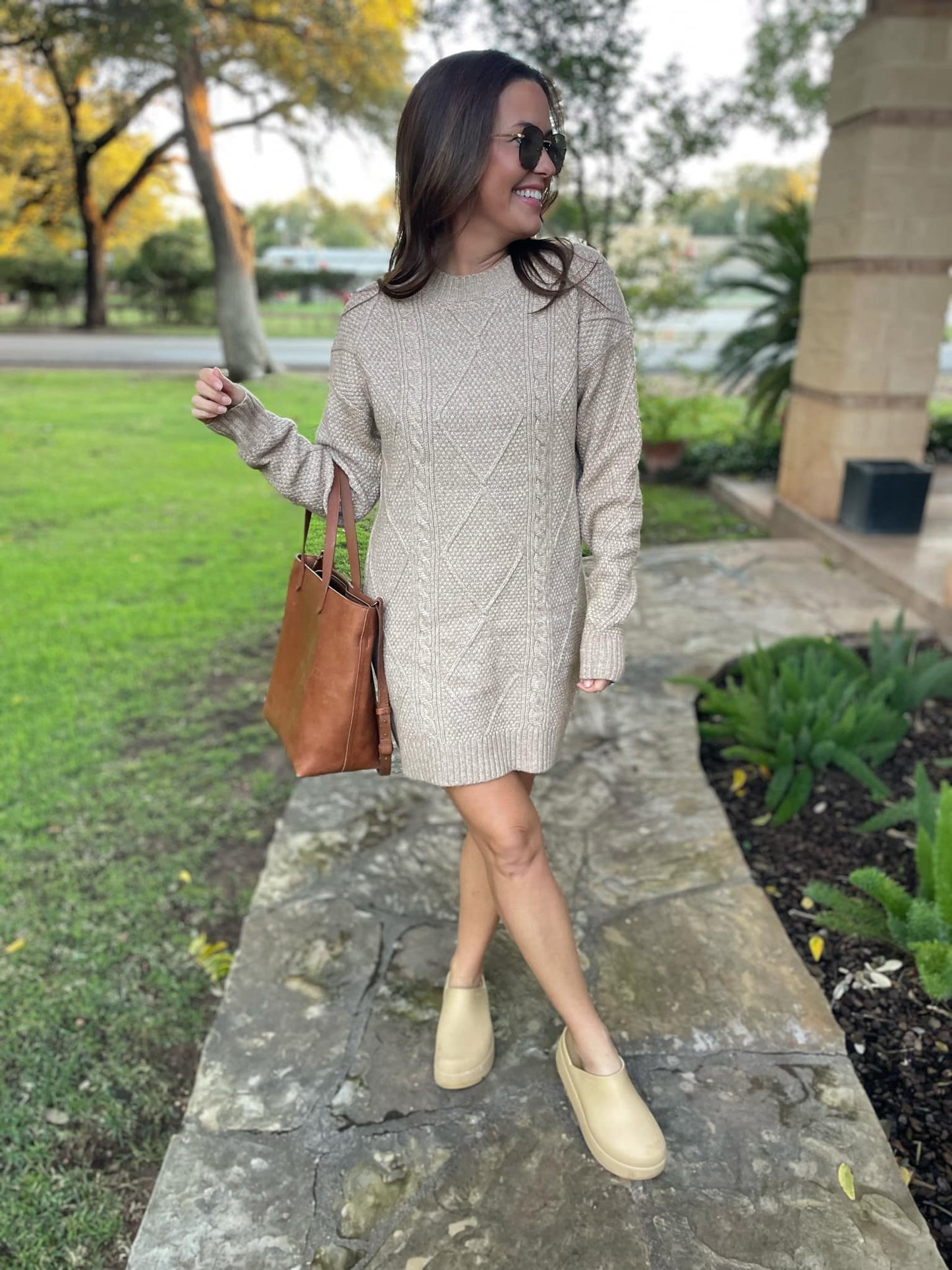 PREORDER: So Delightful Cable Knit Sweater Dress in Four Colors