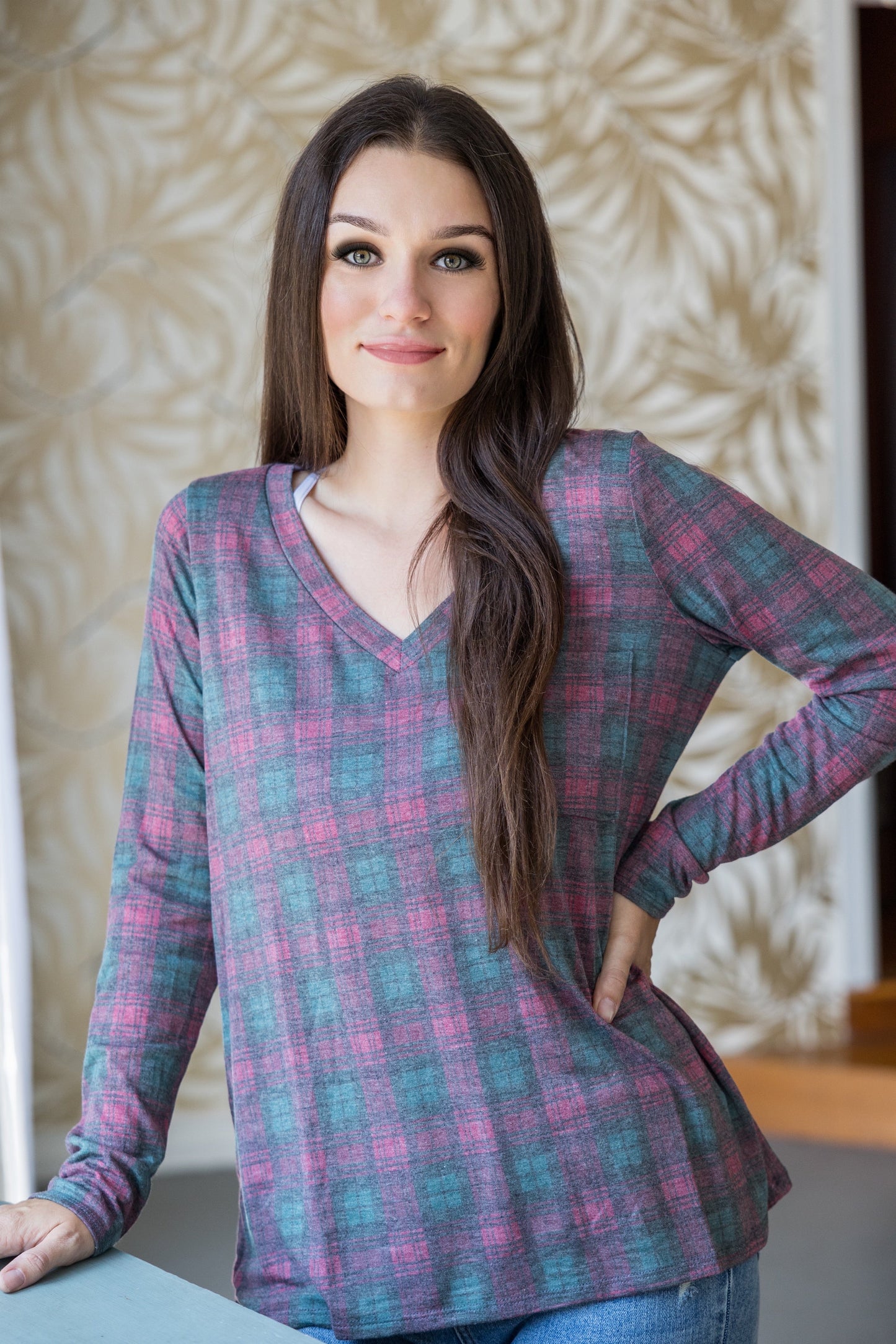 Berry Plaid Long Sleeve