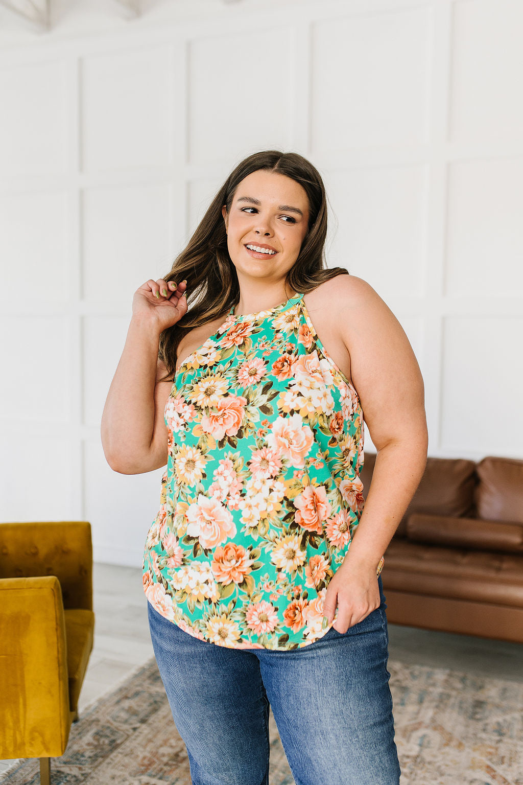 Fiddle Dee Dee Floral Halter Top