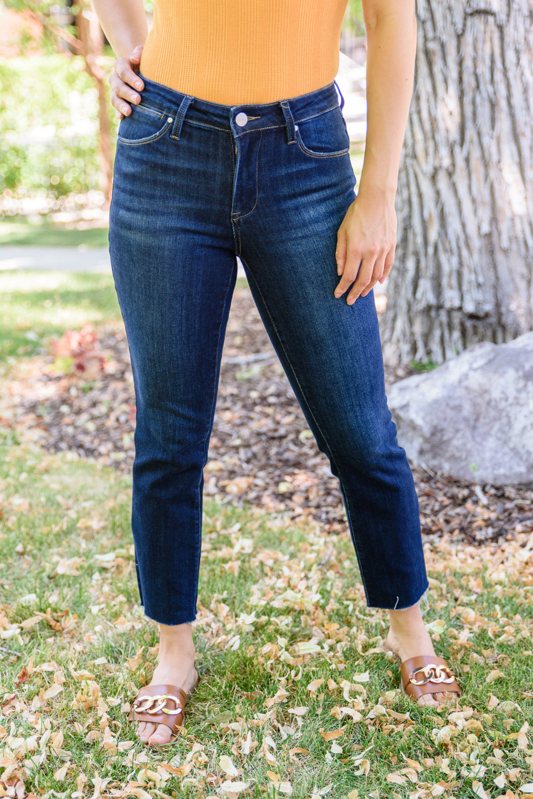 Sofia Dark Wash Straight Leg Jeans