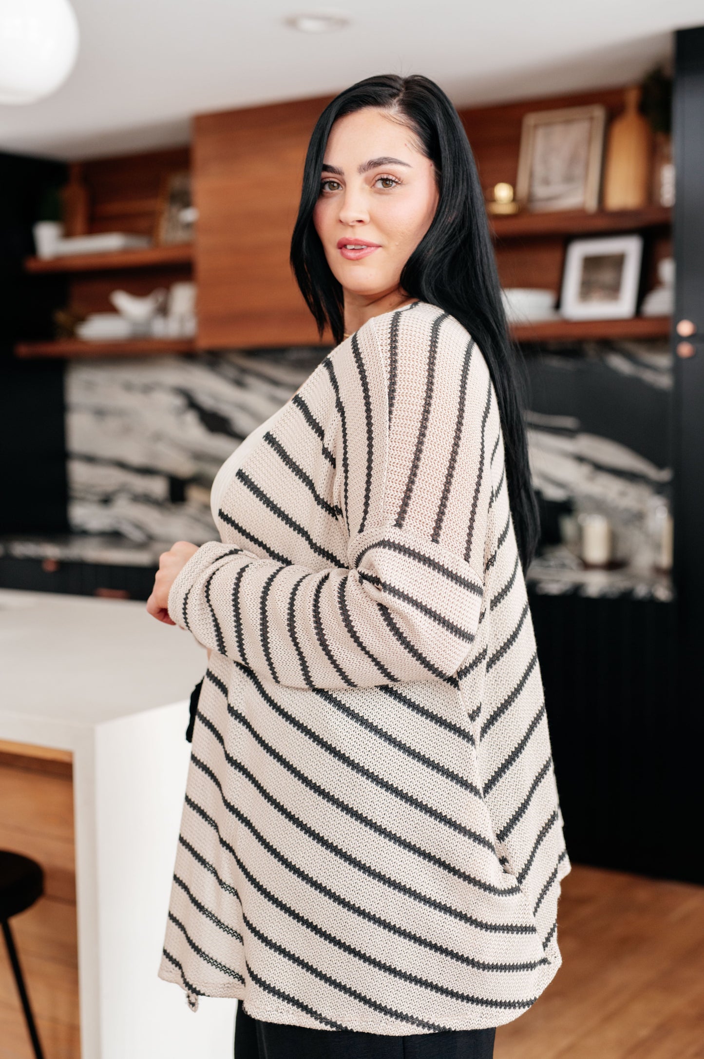 Weekend Adventure Striped Longline Cardigan