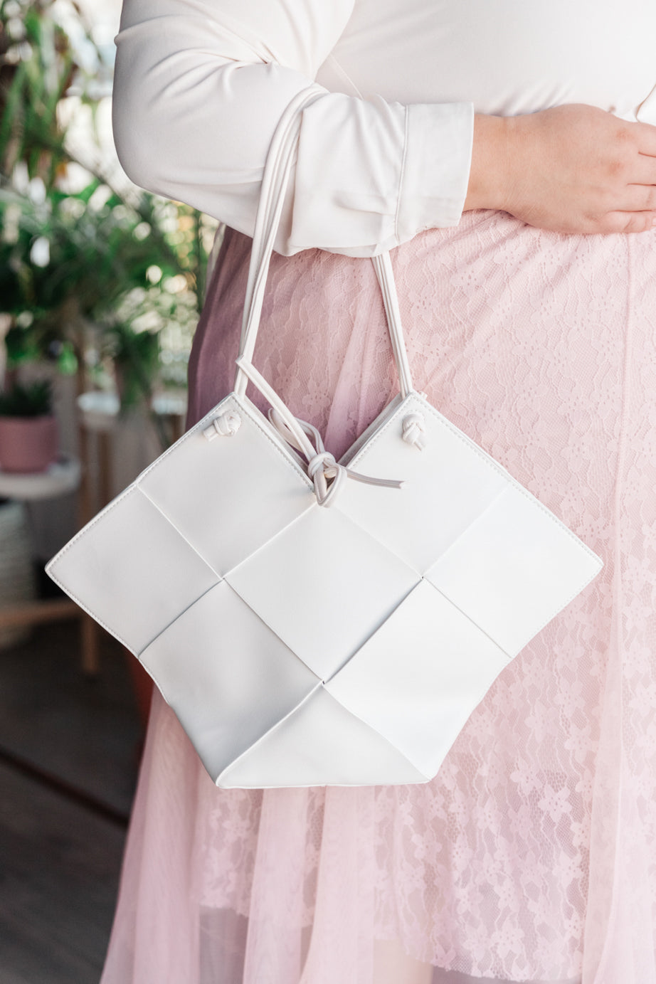 Woven Tote in White